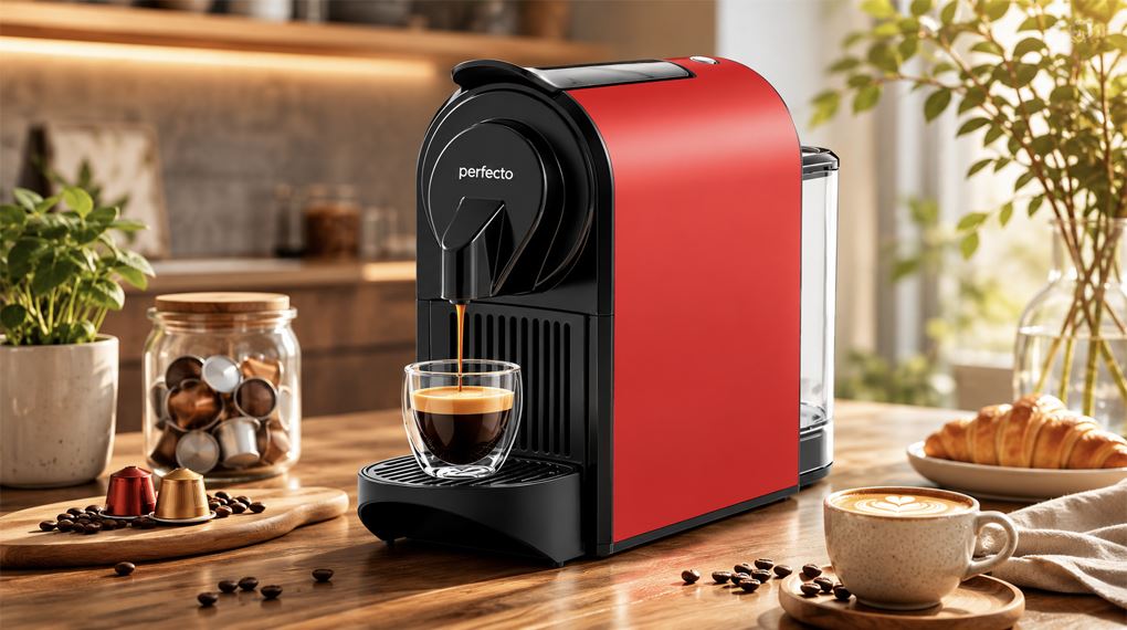 Máy pha cà phê Perfetto P9.BK - Đỏ - Thiết kế