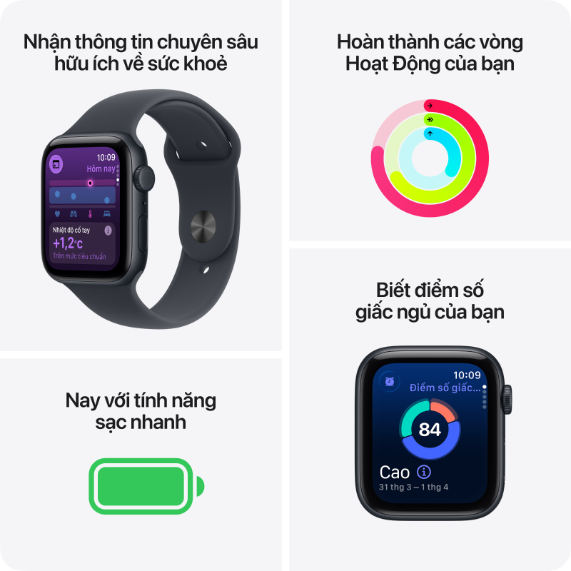 Apple Watch SE 3 GPS 44mm Viền nhôm Ánh sao Dây cao su Ánh sao S/M — ảnh 3