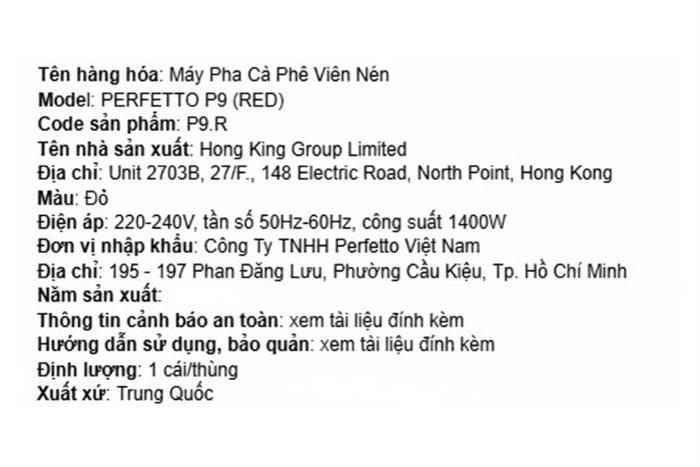 Máy pha cà phê Perfetto P9.BK — ảnh 3