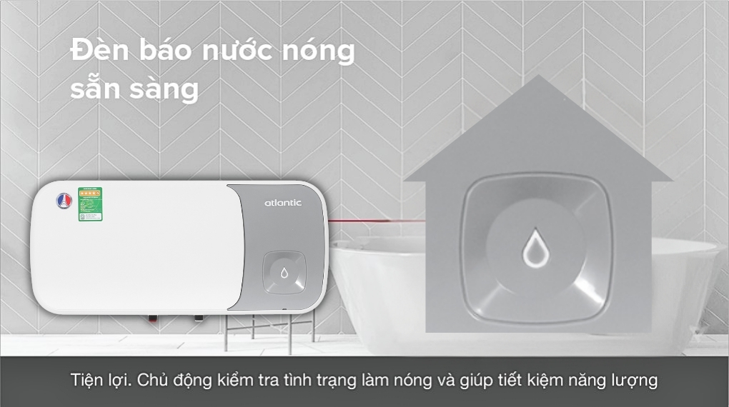 Máy nước nóng gián tiếp Atlantic 20 lít SWH 20H M-14 ESA SLIM 823044 - Tiện ích