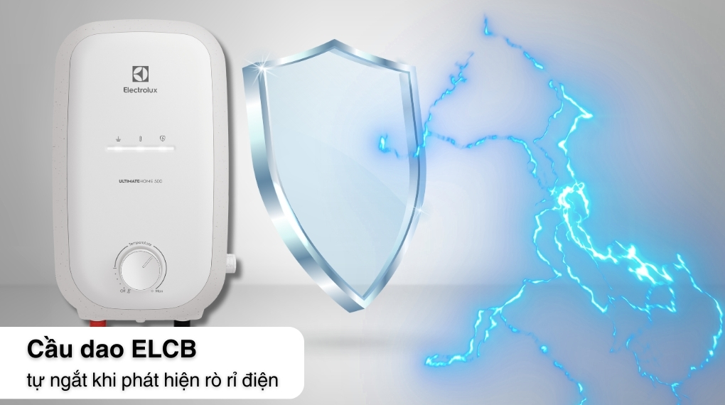 Máy nước nóng trực tiếp Electrolux 4500W EWE451QB-W4 - Cầu dao ELCB
