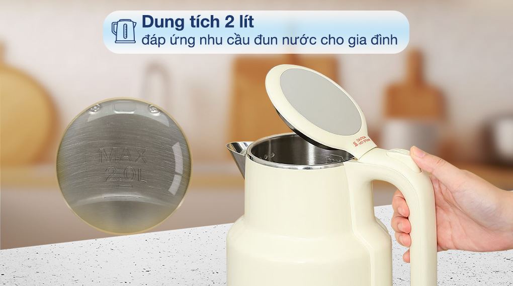 Bình đun siêu tốc Bear 2 lít KE-5H20B16 - Dung tích