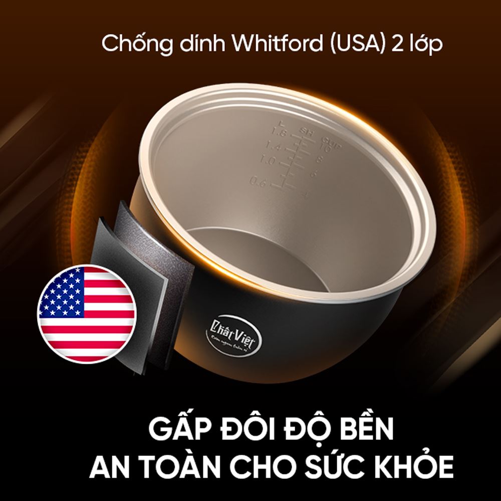 Nồi cơm điện tử Sunhouse 1.8 lít SHD8912 - Chống dính