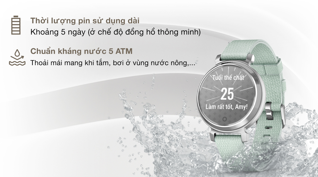 Garmin Lily 2 Classic 34mm dây vải - Chống nước