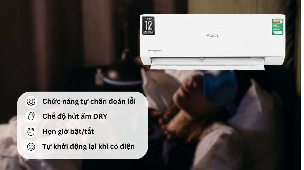 Máy lạnh AQUA Inverter 1 HP AQA-RV10QA3 - Tiện ích