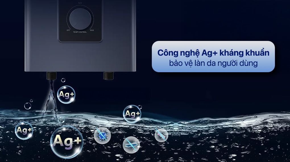 Máy nước nóng trực tiếp Aqua 4500W AEI45E-FP3B(VN) - Công nghệ Ag+ kháng khuẩn