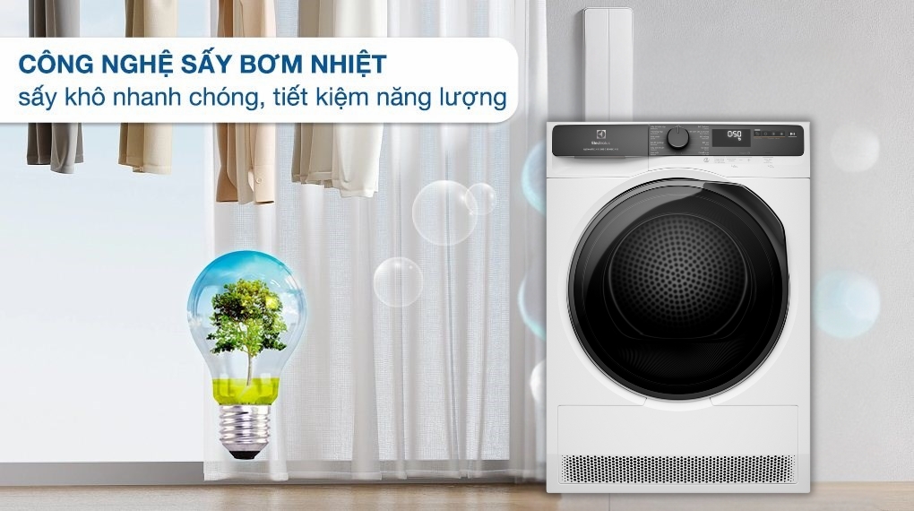 Máy sấy bơm nhiệt Electrolux UltimateCare 8 kg EDH803J5WC - Đặc điểm và cơ chế sấy
