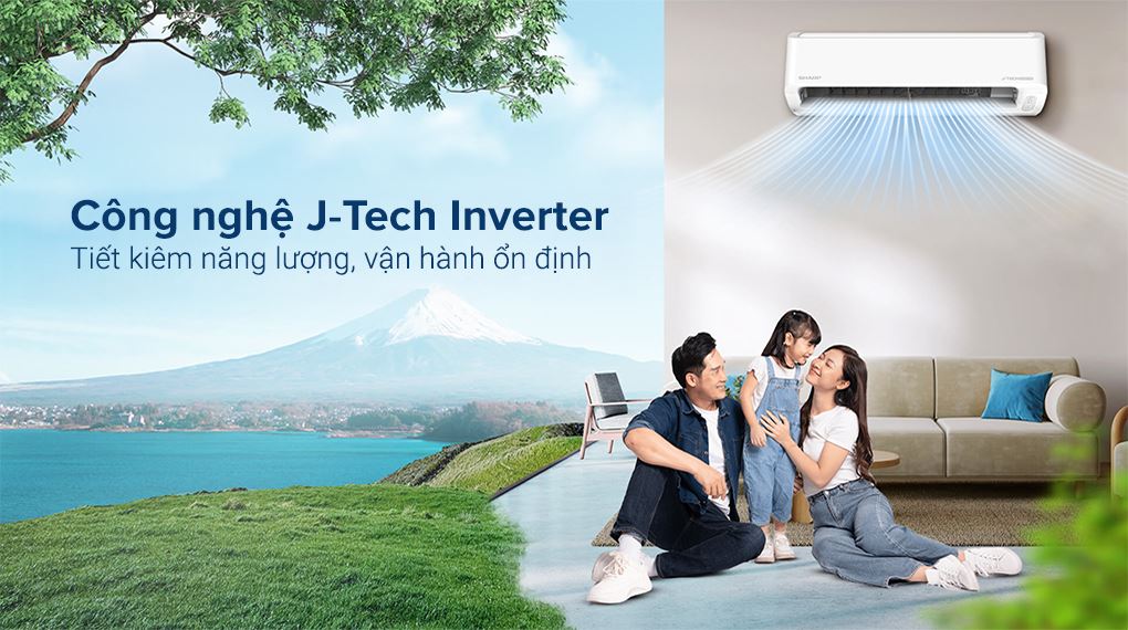 Công nghệ J-Tech Inverter - Máy lạnh Sharp Inverter 1 HP AH-X10DEW