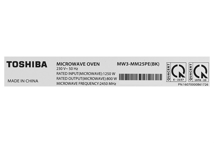 Lò vi sóng Toshiba MW3-MM25PE(BK) — ảnh 10