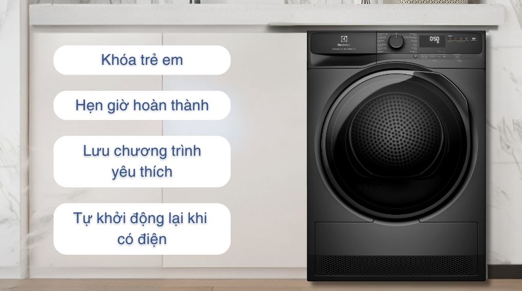 Máy sấy bơm nhiệt Electrolux UltimateCare 8 kg EDH803J5SC - Tiện ích