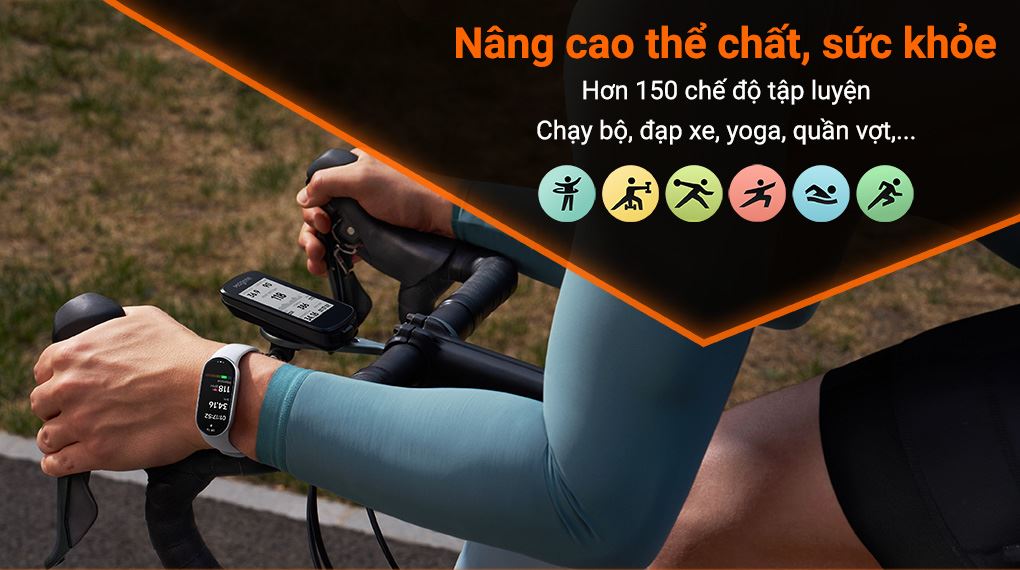 Vòng đeo tay thông minh Xiaomi Mi Band 10 viền gốm - Luyện tập