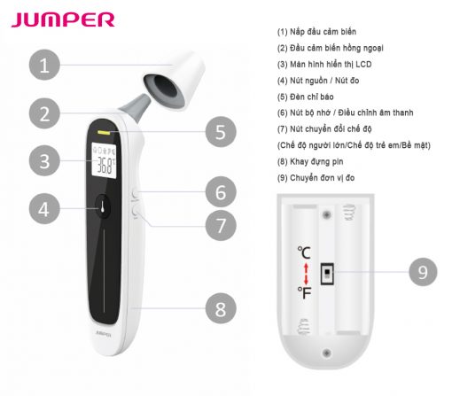 Nhiệt kế điện tử ngoại Jumper JPD FR302 — ảnh 3