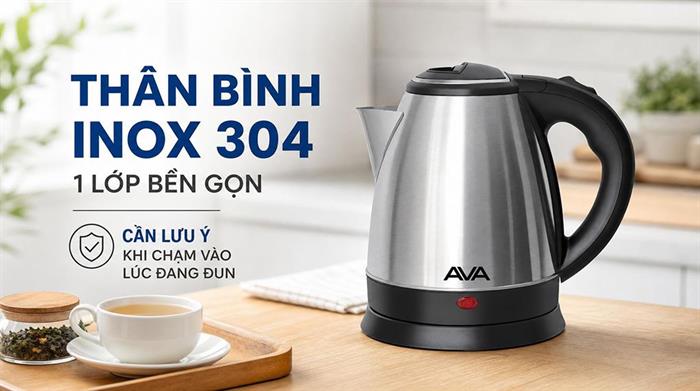 Bình đun siêu tốc AVA 1.5 lít KS01 Mẫu — ảnh 4
