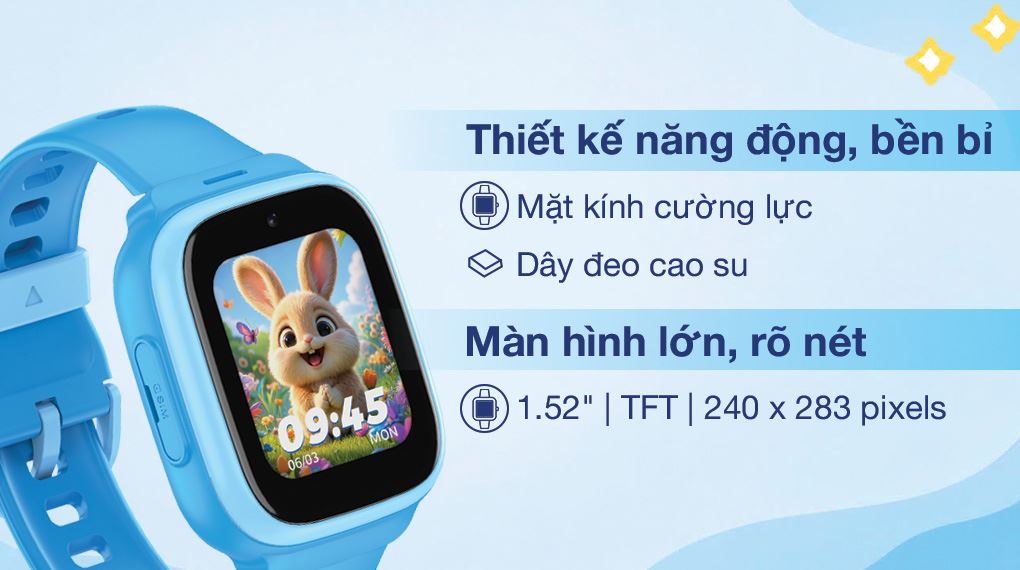 KidCare Sight S5 mang thiết kế năng động với màn hình hiển thị rõ ràng cho bé