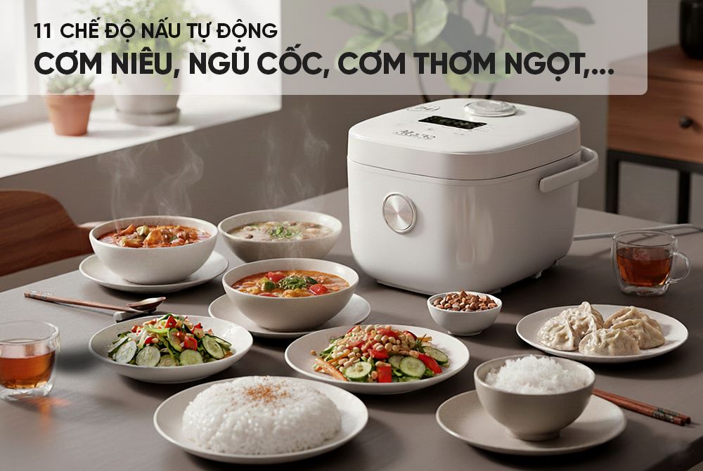 Nồi cơm điện cao tần Sunhouse Mama 1.8 lít SHD8957 - Chương trình nấu