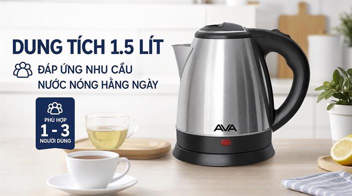 Bình đun siêu tốc AVA 1.5 lít KS01 Mẫu — ảnh 2
