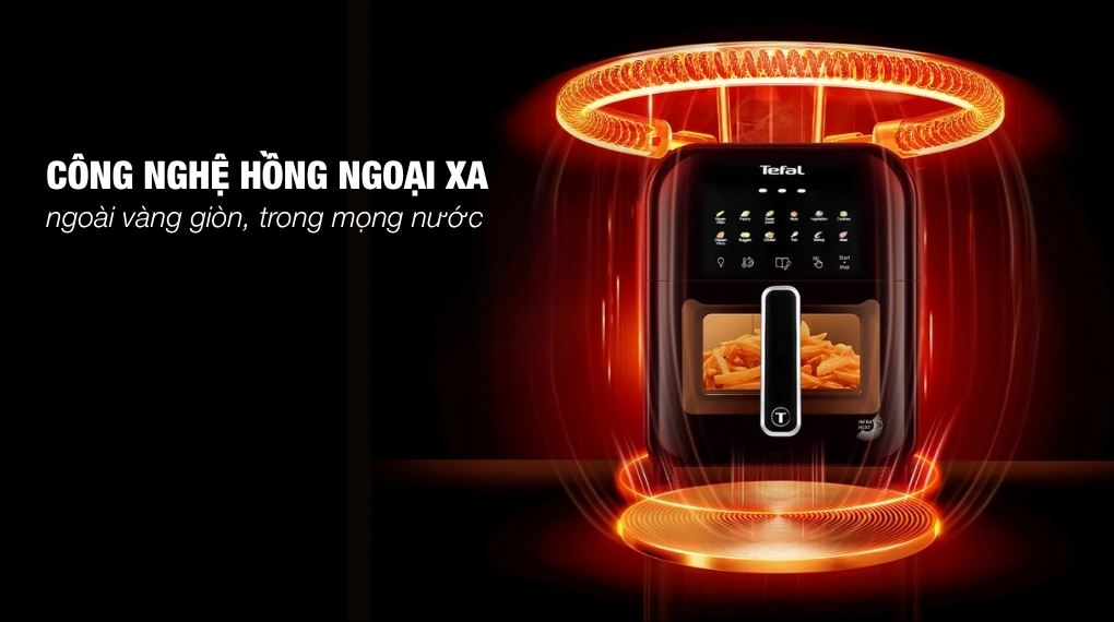 Công nghệ - Nồi chiên không dầu Tefal Window 6 lít EY821868