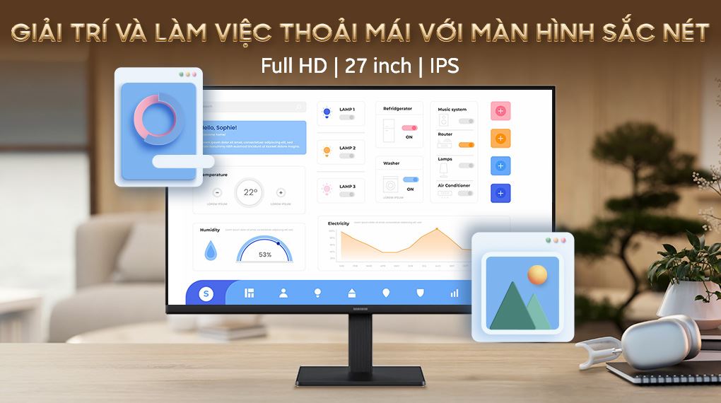Màn hình Samsung S3 S30GD LS27D300GAEXXV 27 inch Full HD - Hiển thị rõ nét mọi nội dung