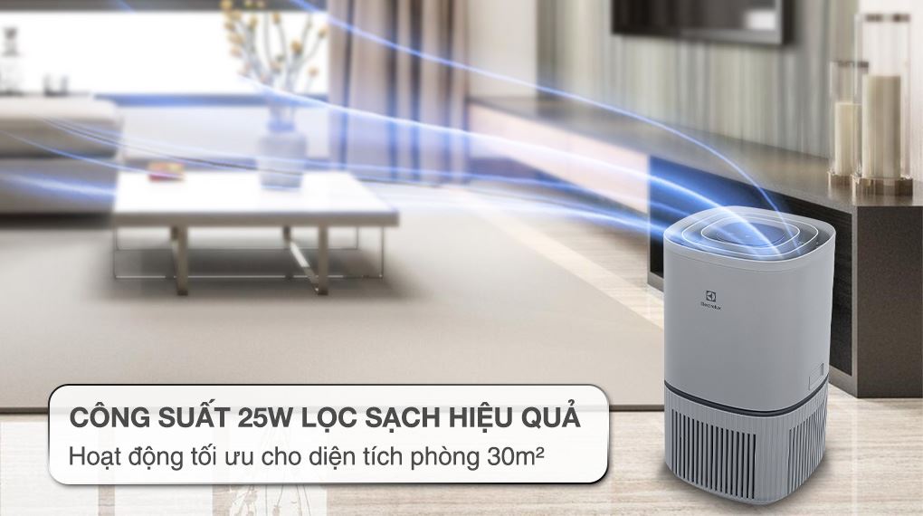 Phạm vi lọc hiệu quả - Máy lọc không khí Electrolux EP32-25UGA 25W