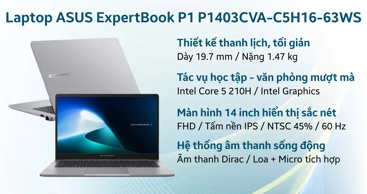 ASUS ExpertBook P1 P1403CVA-C5H16-63WS — ảnh 2