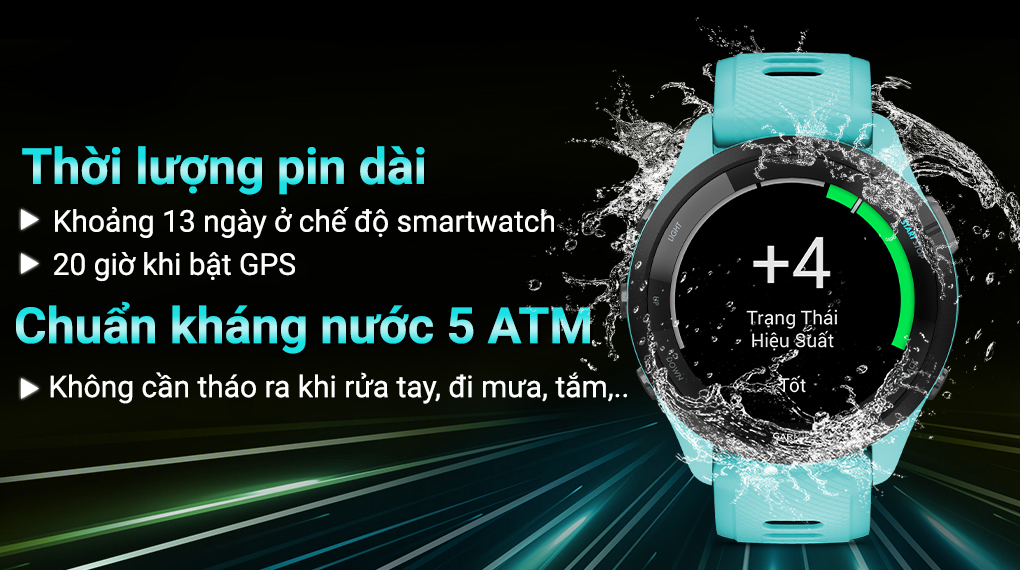 Garmin Forerunner 255 Music - Pin và kháng nước