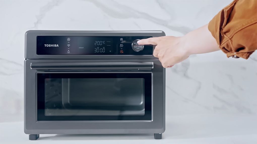 Bảng điều khiển và màn hình - Lò chiên không dầu Toshiba TL2-SAC25GZC(GR) 25 lít