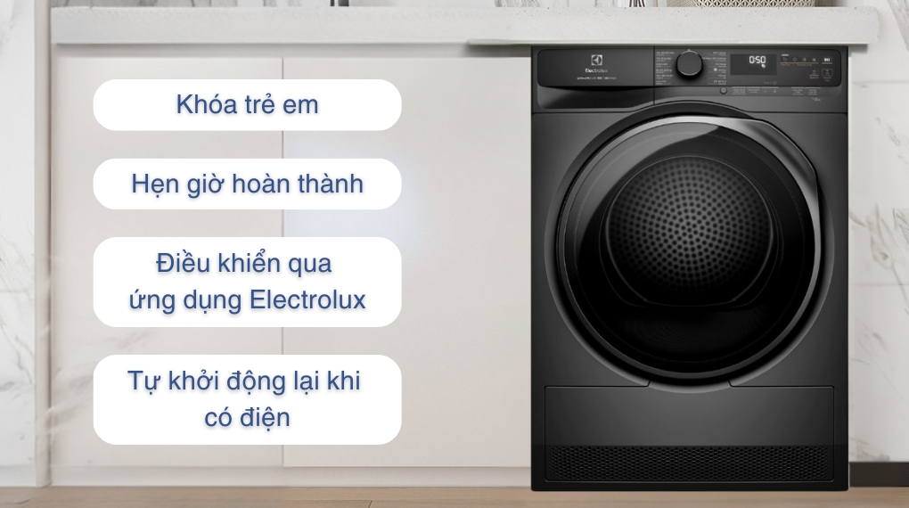 Máy sấy bơm nhiệt Electrolux UltimateCare 9 kg EDH903R7SC - Tiện ích