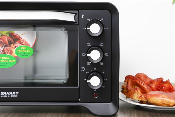 Lò nướng thùng Sanaky 1380W VH259S2D 25 lít — ảnh 4