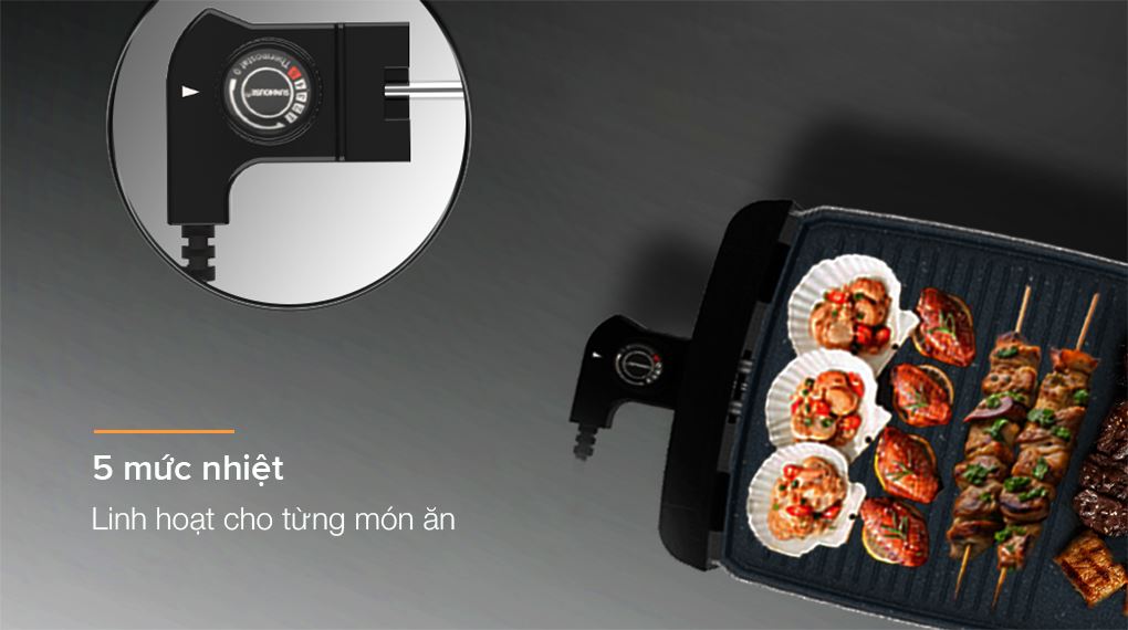 5 mức nhiệt - Bếp nướng điện Sunhouse SHD4612
