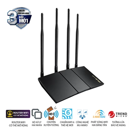 Router Wifi 6 băng tần kép Asus RT-AX1800HP — ảnh 3
