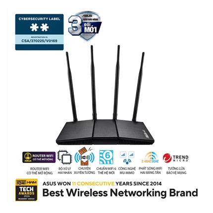 Router Wifi 6 băng tần kép Asus RT-AX1800HP — ảnh 6