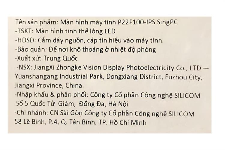 SingPC 21.5 inch Full HD P22F100-IPS — ảnh 8