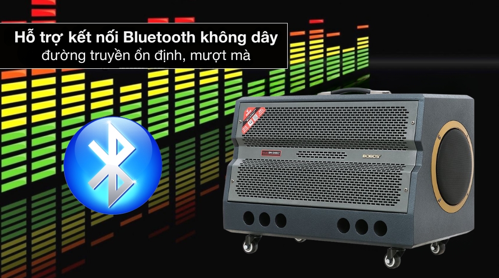 Loa karaoke xách tay BOBOS BM-348XT 1200W - Kết nối