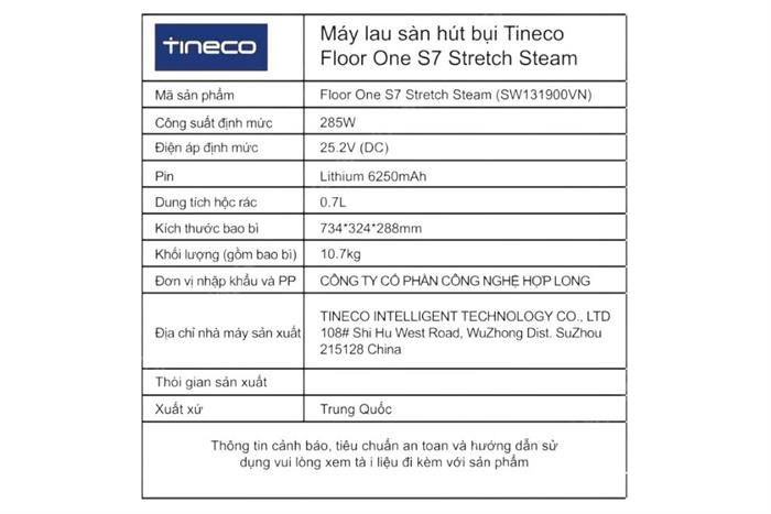 Máy hút bụi lau nhà Tineco S7 Stretch Steam Mẫu — ảnh 6