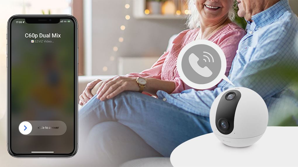 Camera IP 360 Độ 3MP Ezviz C60P Dual - Chạm để gọi