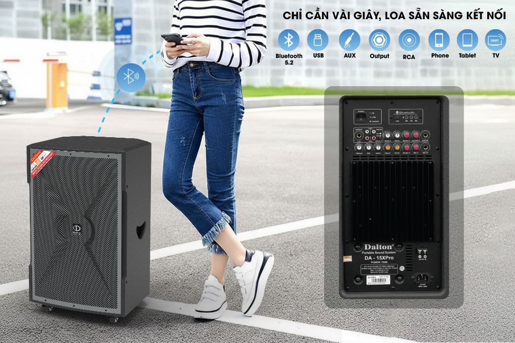 Loa kéo karaoke Dalton DA-15XPro - Kết nối