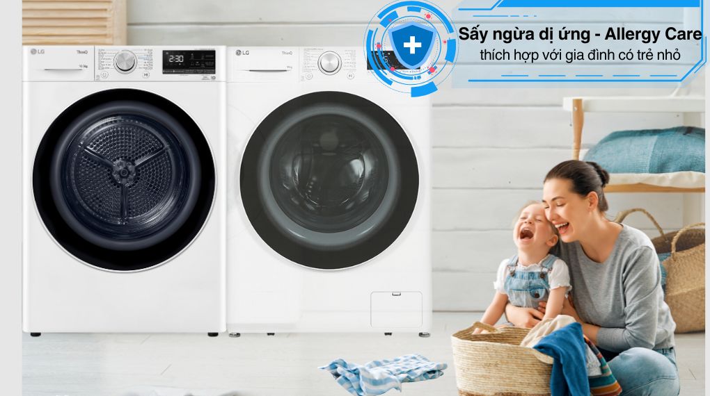 Máy sấy bơm nhiệt LG 10.5 kg DVHP50M - Công nghệ sấy nổi bật