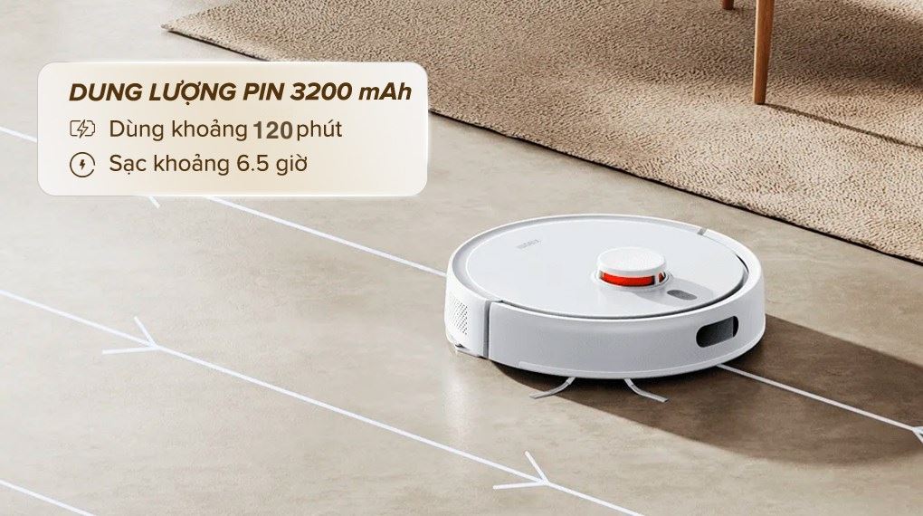 Robot hút bụi lau nhà Xiaomi Vacuum S20 - Thời gian sạc và sử dụng