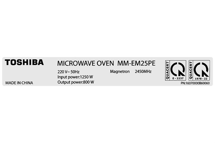 Lò vi sóng Toshiba MM-EM25PE(BM) — ảnh 10