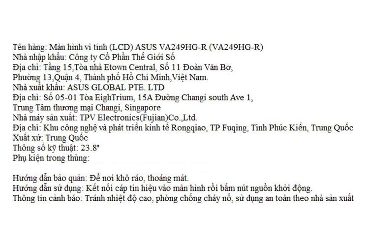 Asus 23.8 inch Full HD VA249HG-R — ảnh 8