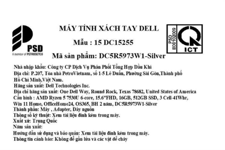 Dell 15 DC15255 R5 7530U (DC5R5973W1-2Y) — ảnh 7