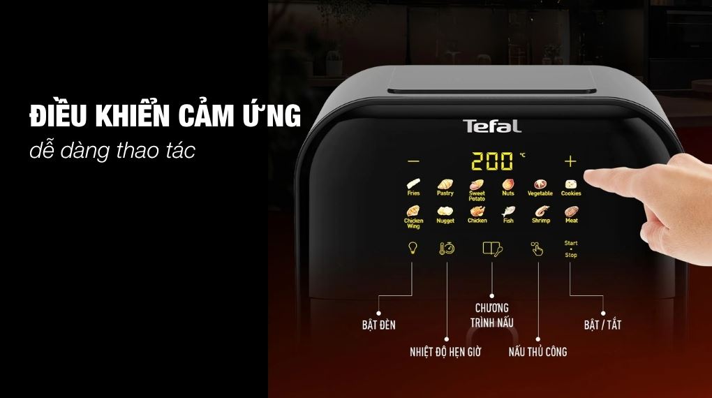 Bảng điều khiển - Nồi chiên không dầu Tefal Window 6 lít EY821868