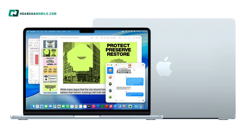 MacBook Air M5 16GB/1TB được trang bị camera 12MP Center Stage + Desk View, phù hợp học online và gọi video