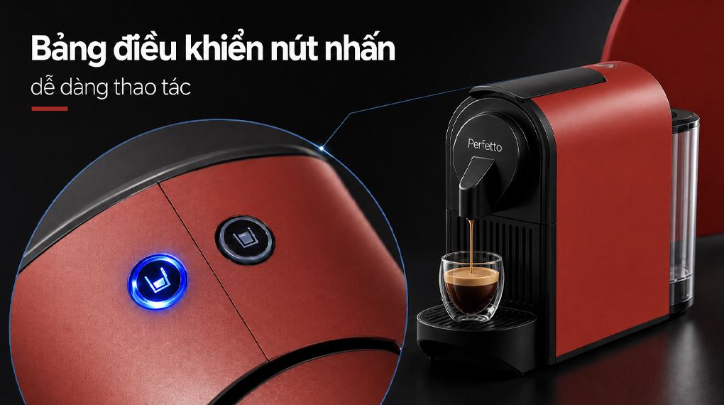 Máy pha cà phê Perfetto P9.BK - Đỏ - Bảng điều khiển