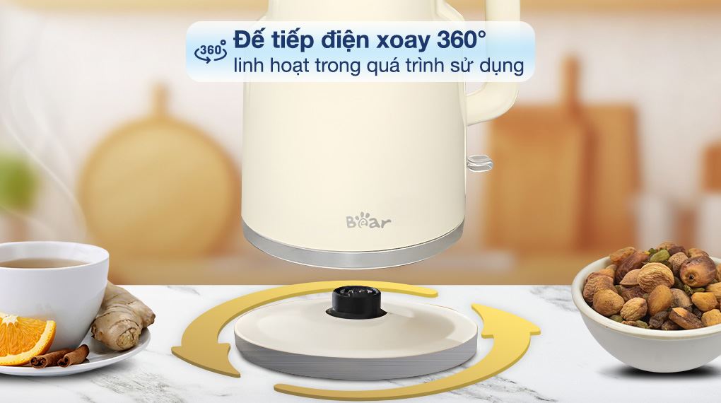 Bình đun siêu tốc Bear 2 lít KE-5H20B16 - Đế tiếp điện