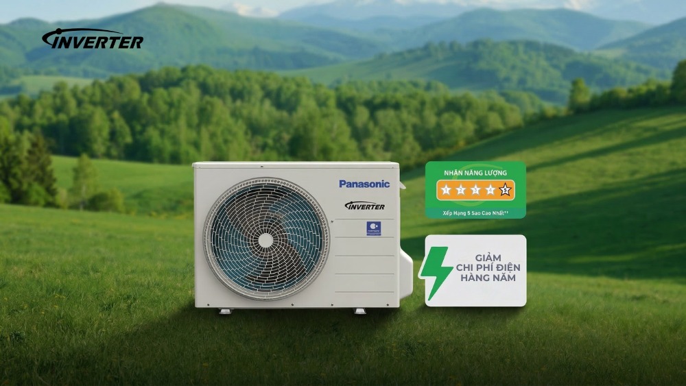 Máy Lạnh Panasonic Inverter CU/CS-PU9CKH-8D đạt nhãn năng lượng 5 sao