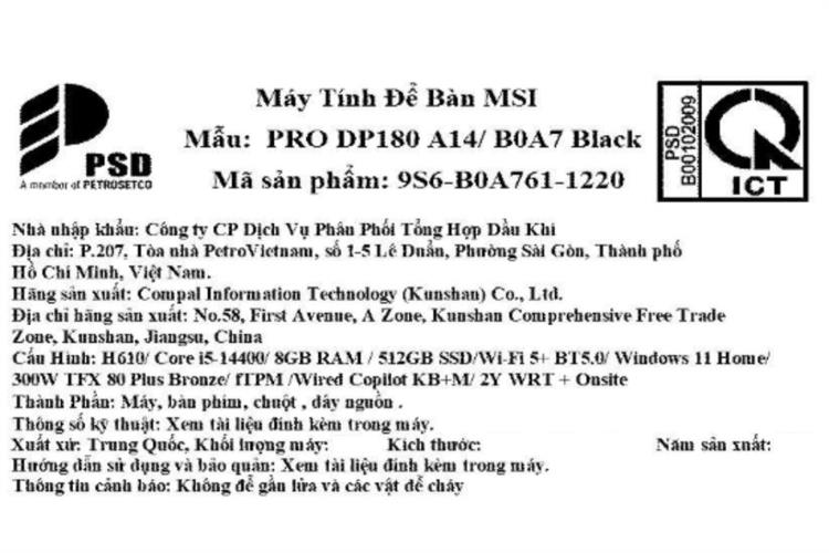 MSI Pro DP180 i5 14400 (9S6-B0A761-1220) — ảnh 4