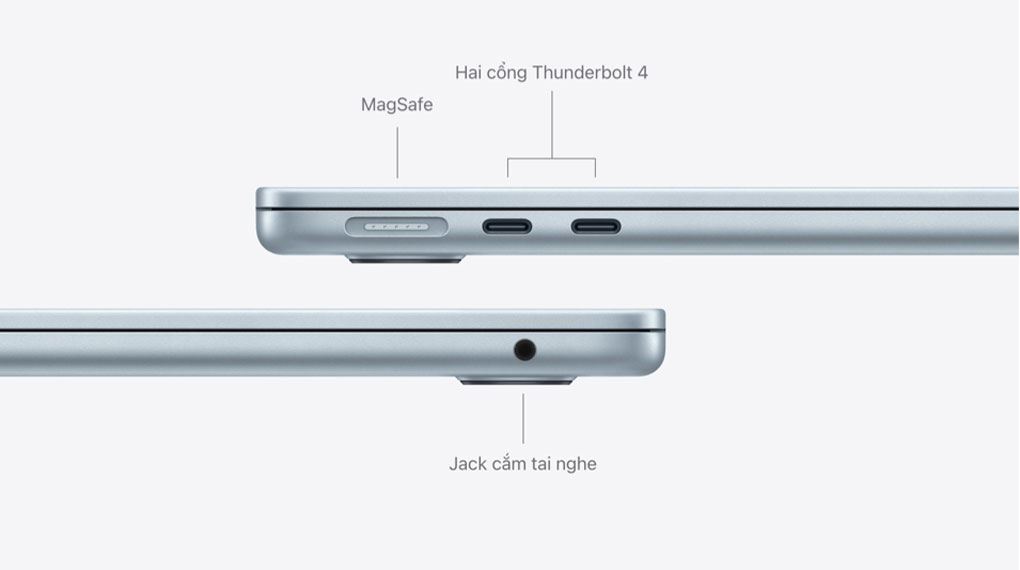 MacBook Pro có nhiều cổng kết nối tiện lợi, dễ dàng liên kết thiết bị ngoại vi và hỗ trợ truyền dữ liệu nhanh chóng