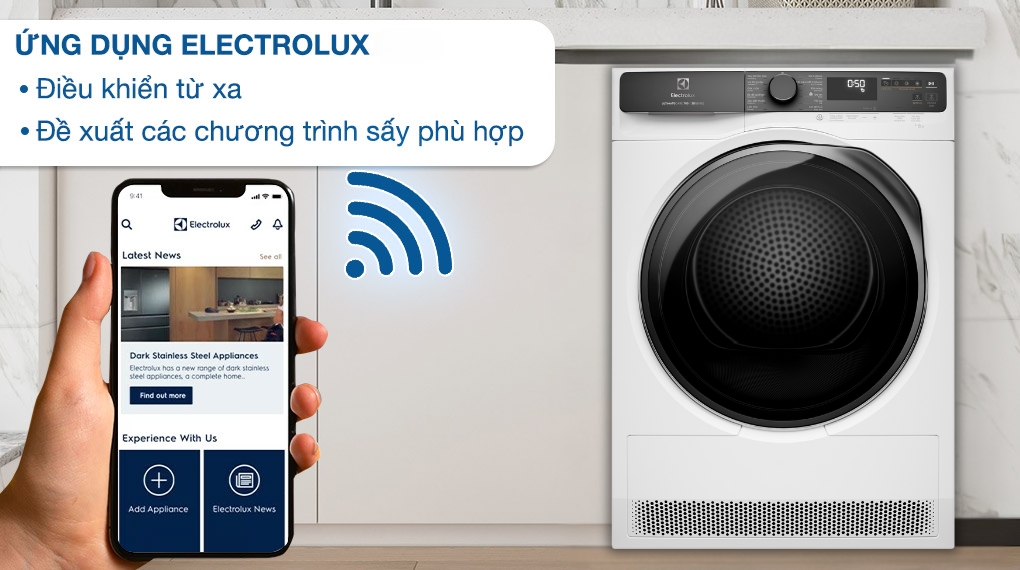 Máy sấy bơm nhiệt Electrolux UltimateCare 9 kg EDH903R7WC - Các tiện ích của máy