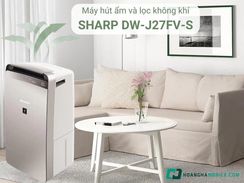 Chế độ hong khô quần áo nhanh chóng trên máy hút ẩm kết hợp lọc khí SHARP DW-J27FV-S